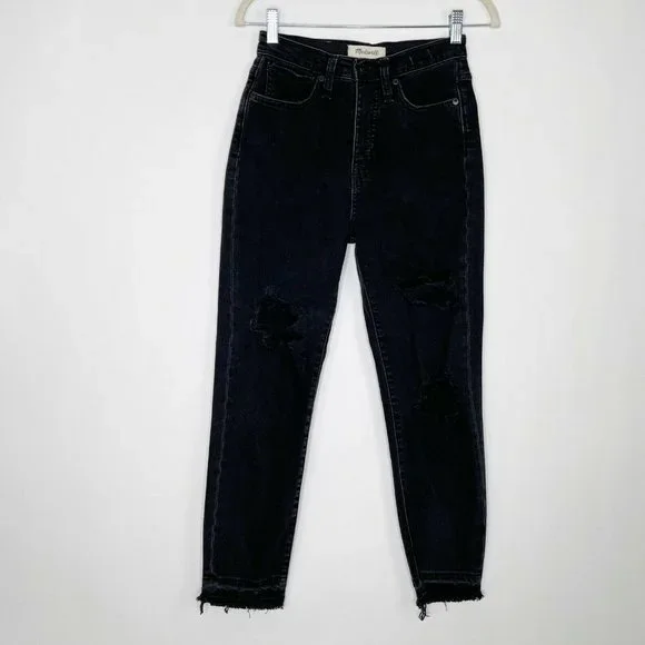 Madewell Mom Jeans Size 24 High Rise Black - Picture 3 of 12